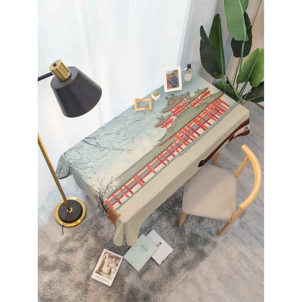 高档日绘式风世剧本杀桌防水加厚浮桌布学生书家用餐桌茶几防尘盖