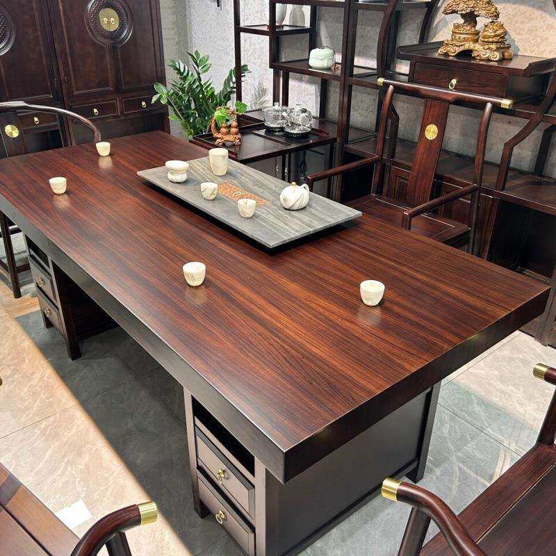 中式实木板茶茶台办公室泡茶桌椅组合客家用几泡茶厅JHL桌大厂家