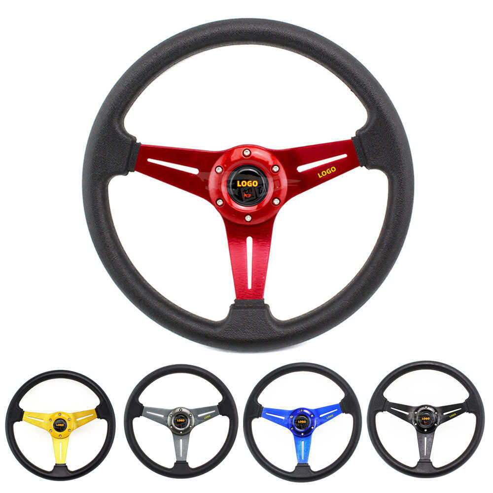 汽车改装方向盘 14英寸350mmPU仿赛车方向盘 通用竞技游戏方向盘