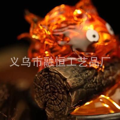 跨境Calcifer Night Light心脏的火苗卡西法树脂