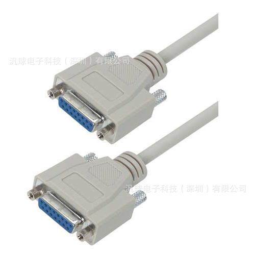L-COM CSMN15FF-1 优良D-Sub模制线缆连接器 DB15母头/母头 现货