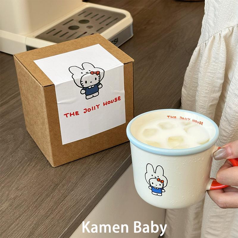自制~原创可爱兔兔陶瓷马克杯早餐杯咖啡牛奶杯礼盒装送女生礼物