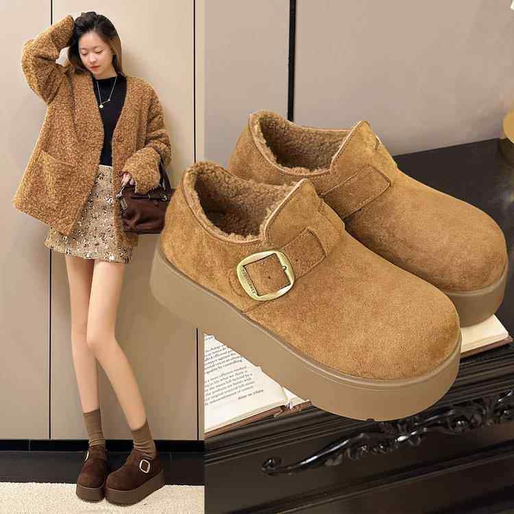 厚底勃肯鞋女2026春秋新款全包一脚蹬乐福鞋加绒保暖棉鞋0115w,女鞋,勃肯鞋/软木鞋,淘宝优惠券,粉丝福利购,淘宝优惠卷