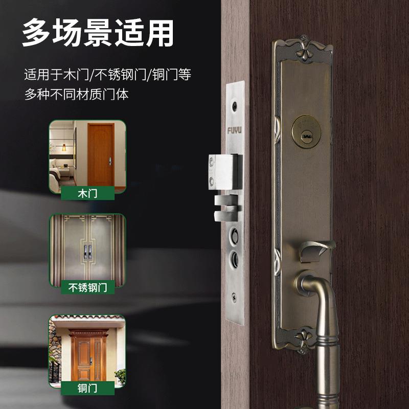 宇防盗门8210锁手木门家用通门用型大锁具老式锌合金把富入户门机
