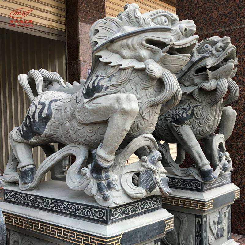 庭院石雕瑞兽门口户外装饰大理石神兽麒麟动物雕塑装饰摆件