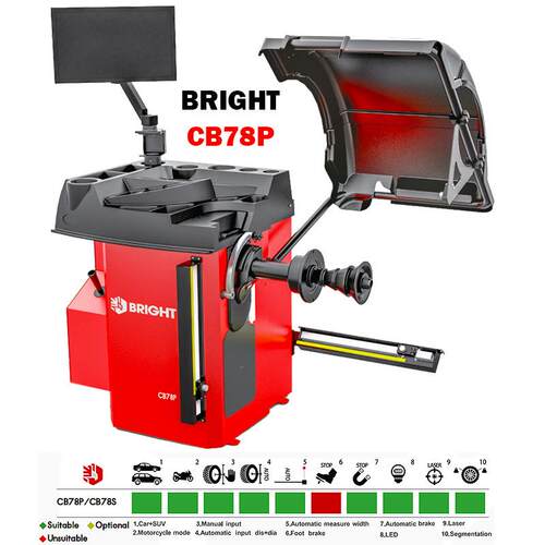BRIGHT火鹰CB78P轮胎平衡机声纳距离传感器LED灯激光指示声音小