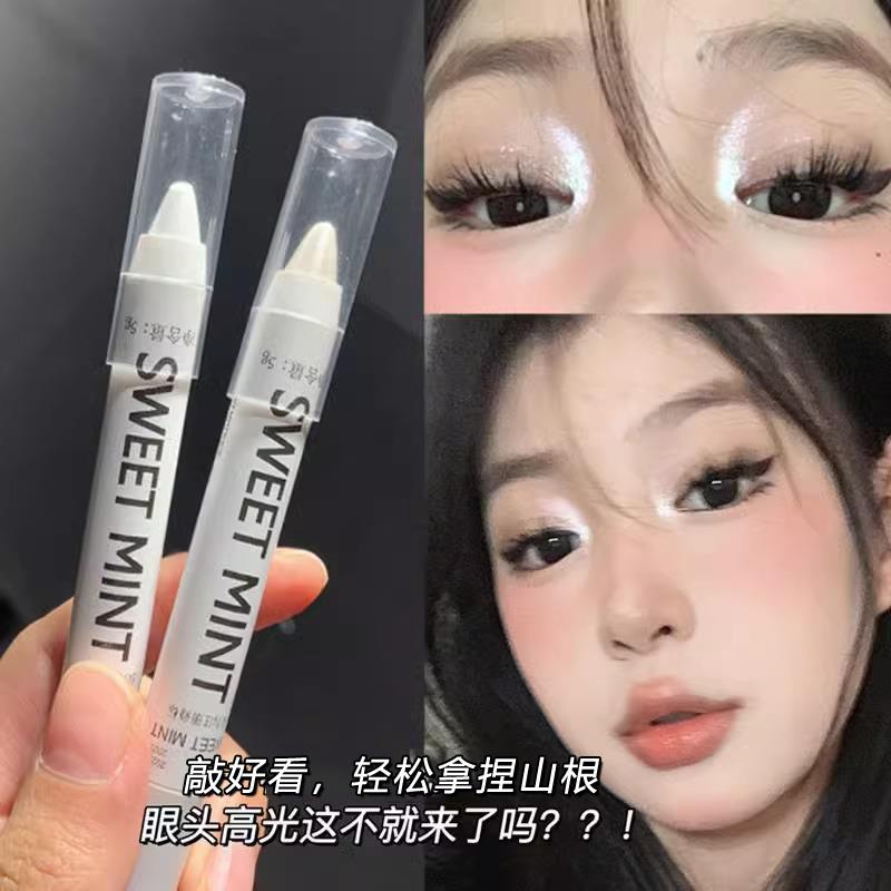 李佳琪推荐白色眼影卧蚕笔眼头高光自然提亮笔哑光珠光爆闪眼影棒