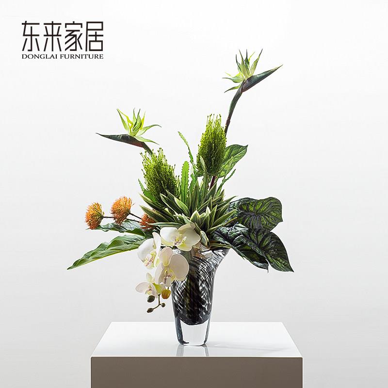 现代样板间花艺摆件轻奢高档仿真花假花茶几高端装饰花卉餐桌摆花