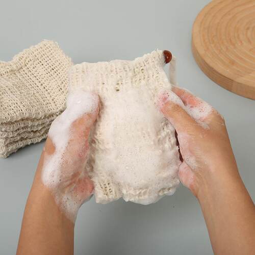 Cross-border cotton and linen foaming net, home wooden bead