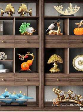 新大中轻奢气摆件装ali-8091办公式室展示柜酒柜书柜家居饰品