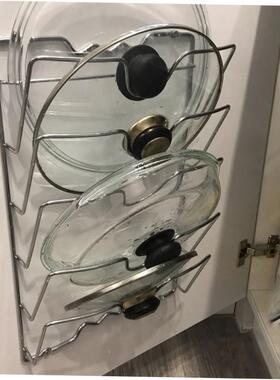 Stainless Steel Pot Lid Plates KitchenStorage rack锅盖收纳层