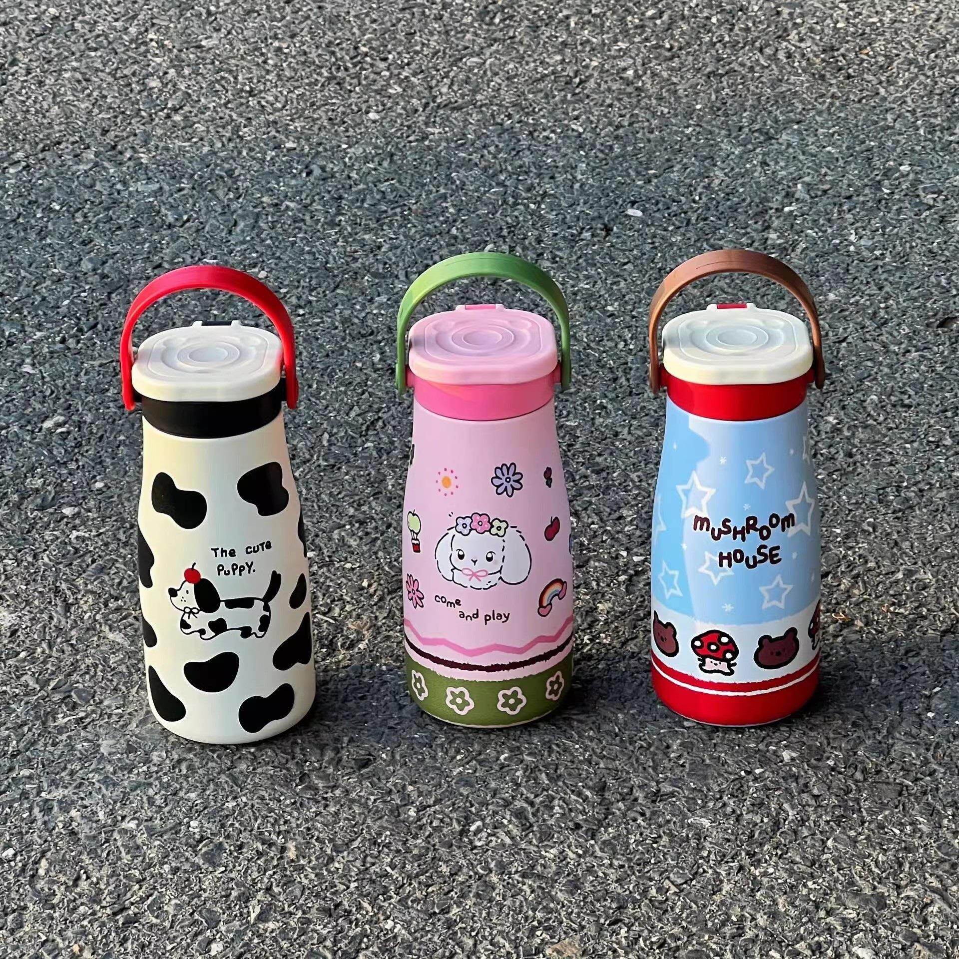 超萌陶瓷内胆可爱外出携带吸管保温杯女生高颜值便携式随行水杯子