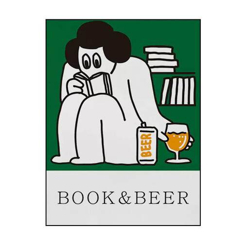 简约墙壁画摆画ins风趣味书房挂画Book&Beer客厅沙发背景墙装饰画