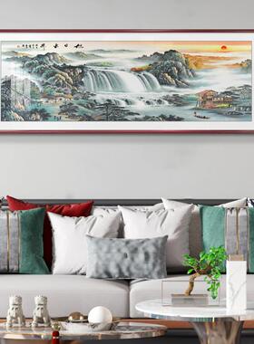 新中式客厅装饰画沙发背景墙壁画山水墨大气高档国画办公室挂画