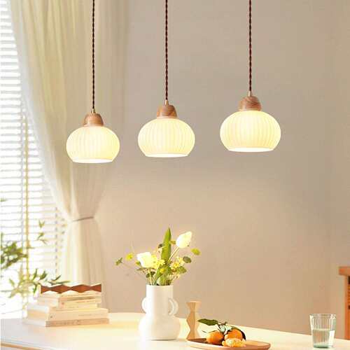 木艺餐吊灯客厅约创意餐桌吧台走543吊廊过道简民宿灯厅卧室床头 - 封面