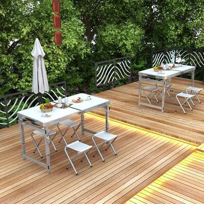Aluminum alloy folding table folding dining table chair