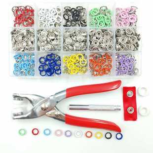 彩色空心五爪扣组合套裝按扣免缝钉子母扣扣子五抓扣安装 工具钳子