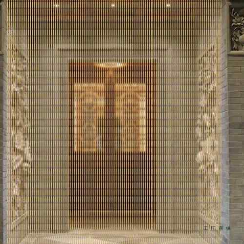 竹门帘HPF门对子门风帘竹制帘中式水客厅隔断家挂用玄关免打孔装
