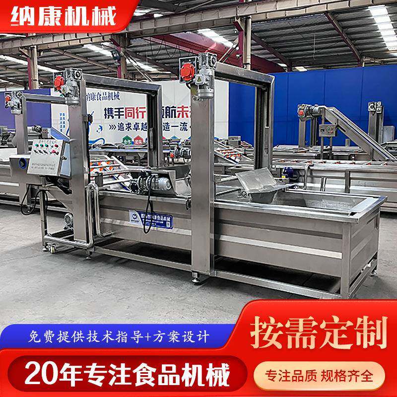 中药材气泡清洗机器蔬菜翻浪去杂清洗设备气泡提升输送水果清洗