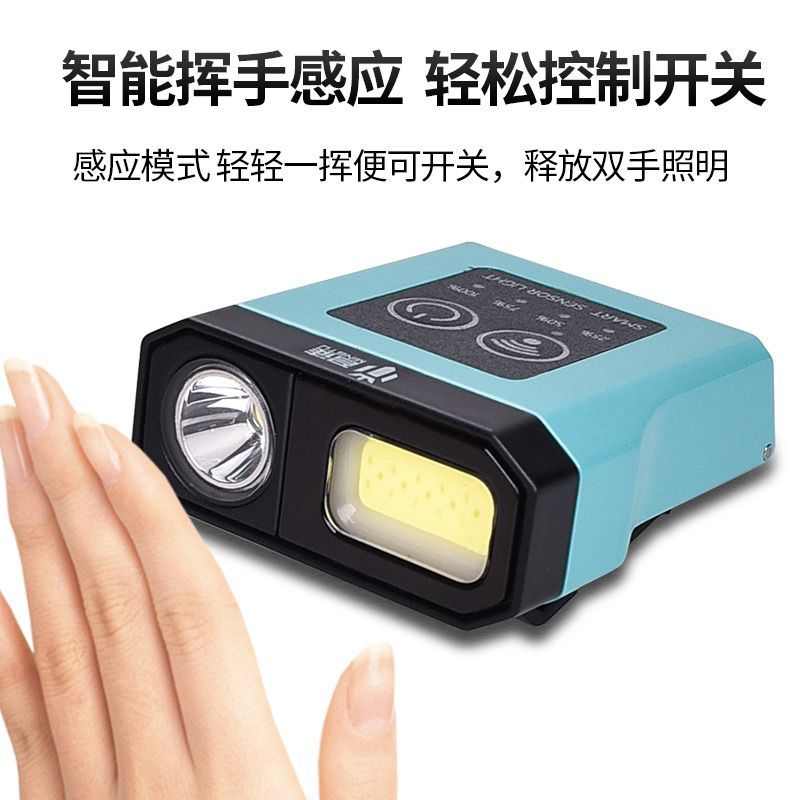 名徒钓鱼灯户外钓鱼夹帽灯三光源防水感应帽夹头戴两用头灯