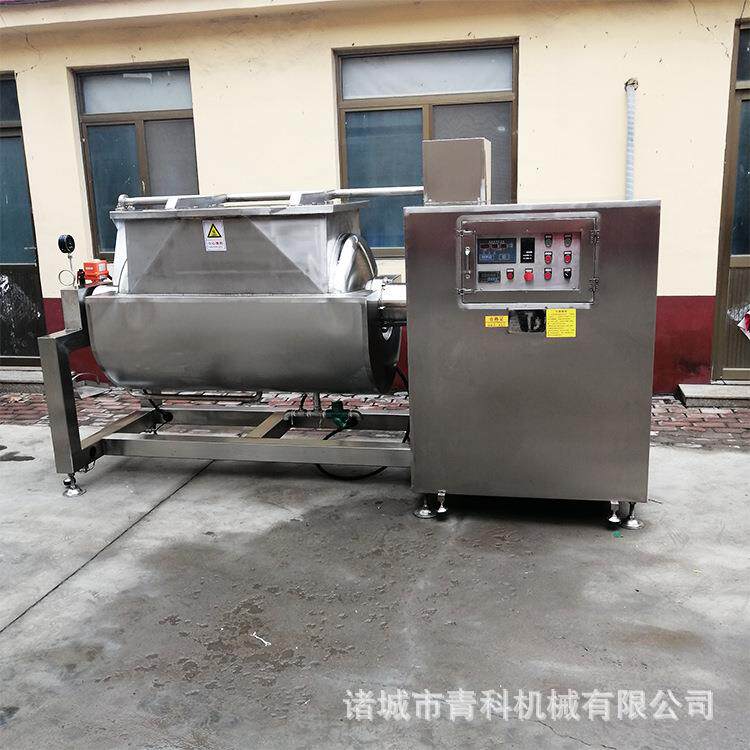 厂家供应蒸汽加热海带菜横轴搅拌炒锅海参底料自动卧式搅拌炒锅1