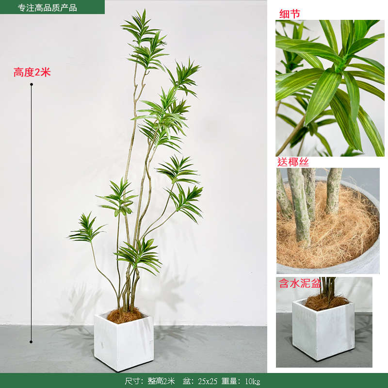 室内楼梯装饰景观盆栽花橱窗摆件植造景竹植物大型假绿仿真下百合