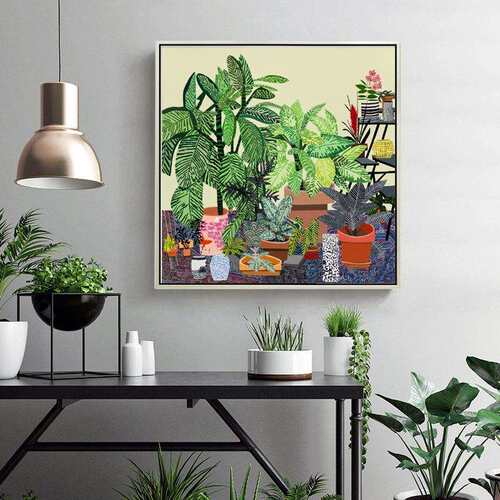 北欧清新绿植小众挂画美式田园风格装饰画办公室儿童房玄关客厅画