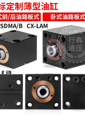 薄型方形油路板卧式油缸LAM25/32/40/50/63立式油缸CX-SDMA/B