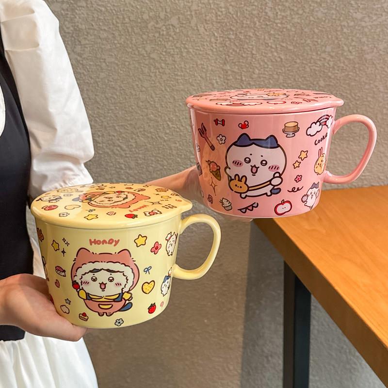 宿舍泡面高颜值可爱学生大号泡面杯陶瓷泡面碗带盖宿舍用餐具汤面