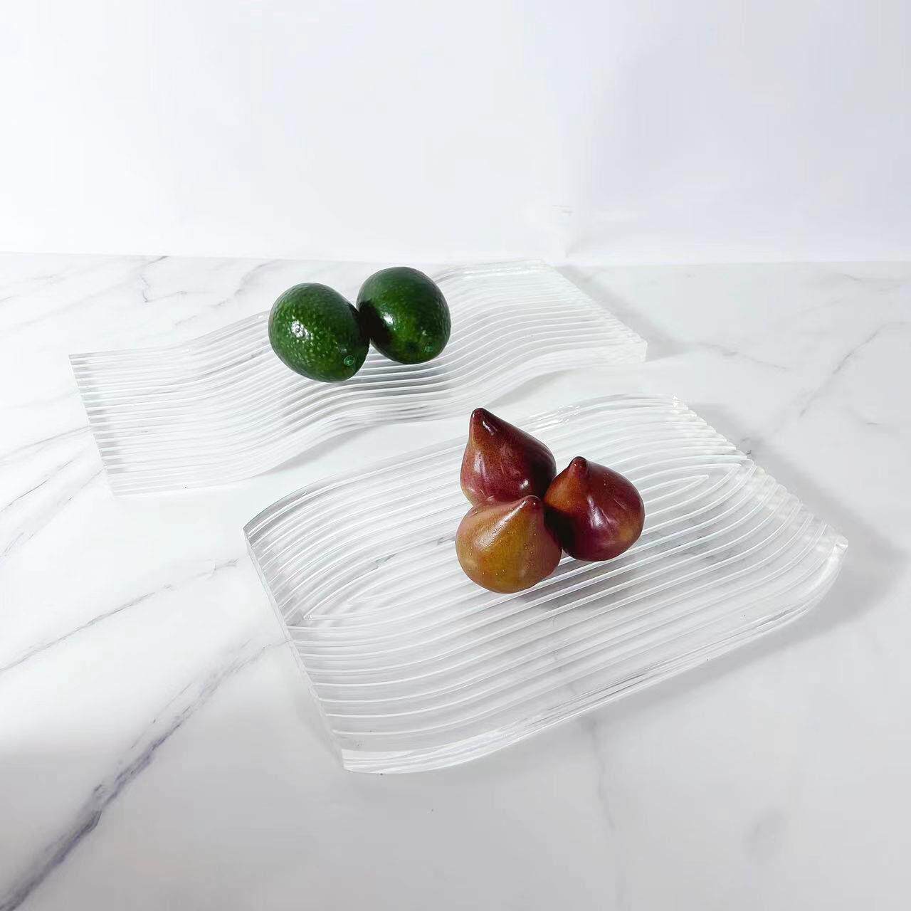简约现代透明亚克力螺旋叠片创意托盘果盘客厅茶几电视柜饰品摆件