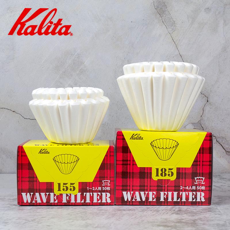 包邮日本原装Kalita 篮型波纹蛋糕杯手冲咖啡滤纸 白色155/185号