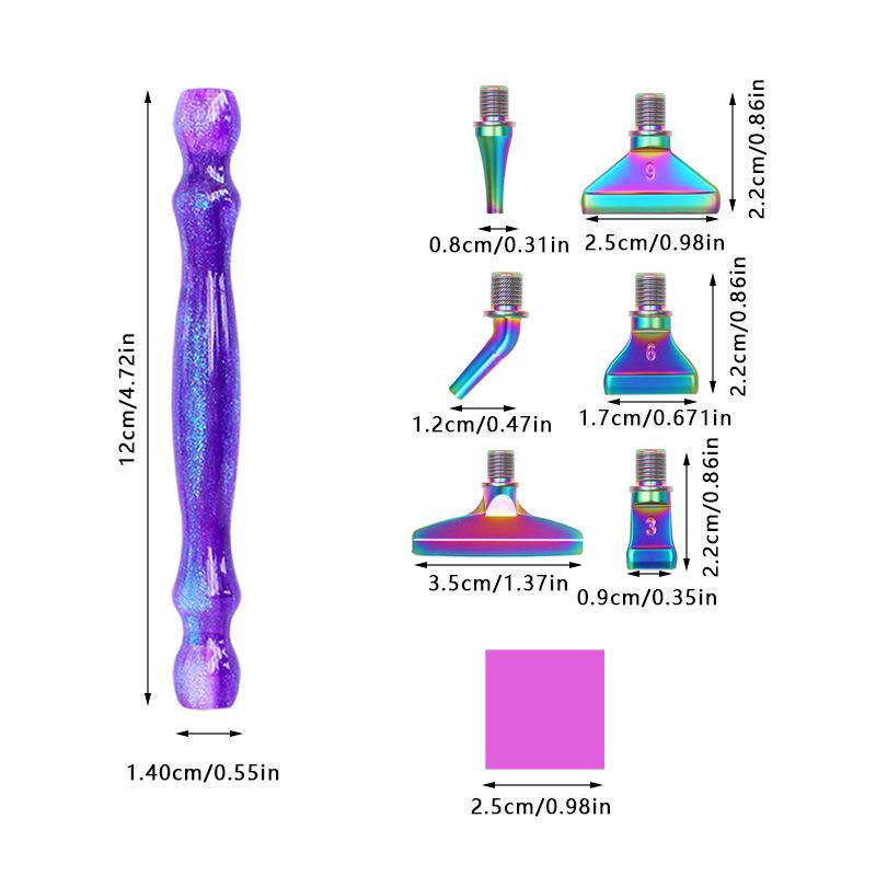 新款直销钻石画新款树脂点钻笔 螺纹钻石绣方钻圆钻彩色金属点钻