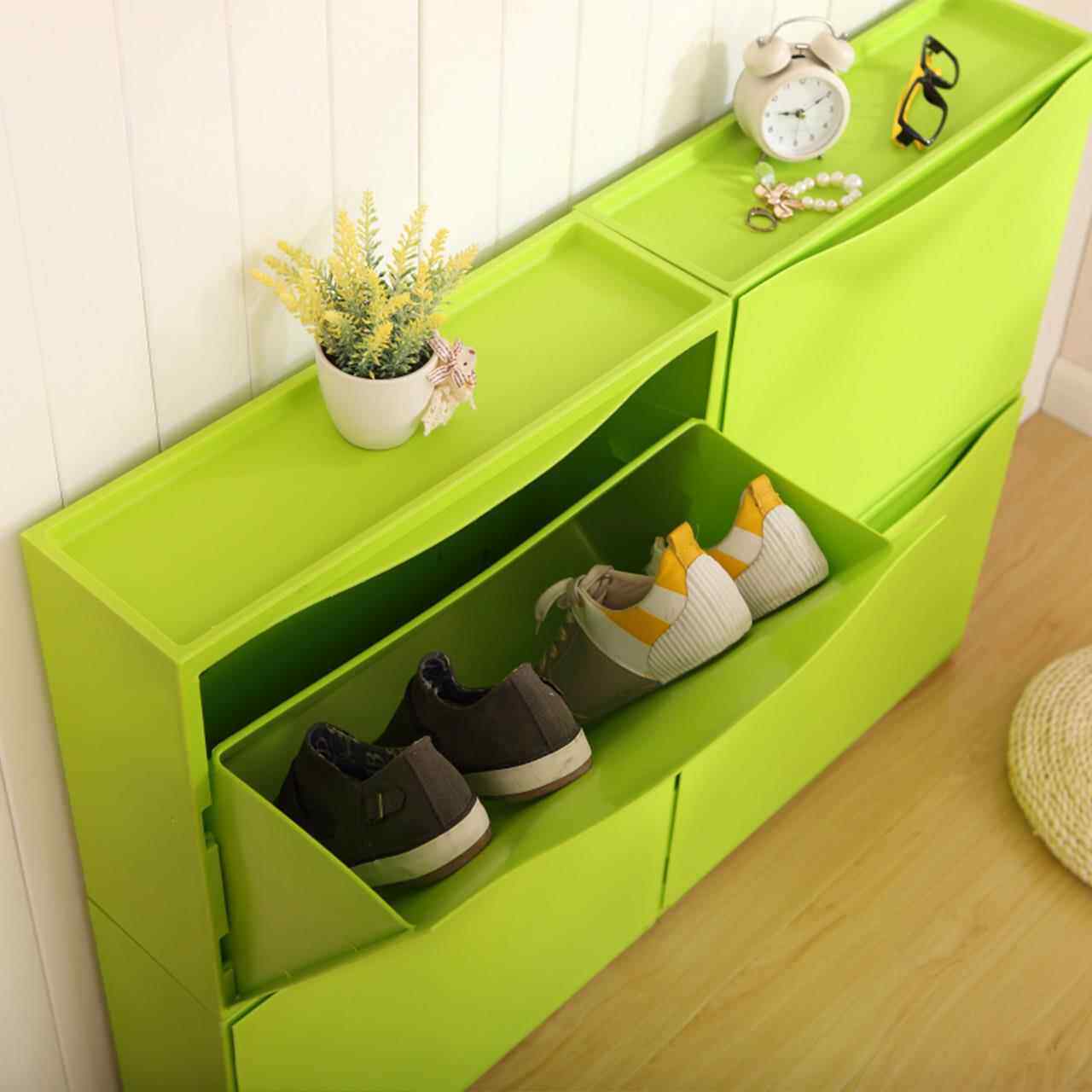 鞋架子塑料鞋柜抽屉式多功能收纳储物柜强尼斯自由组合折叠收纳柜