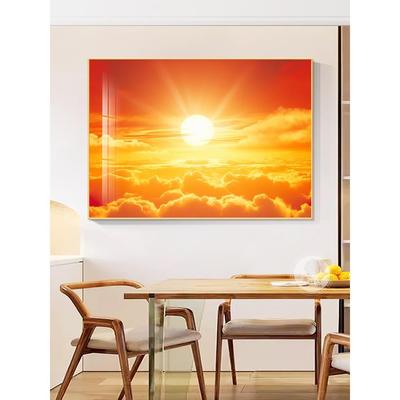 日出东方装饰画客厅玄关挂画现代简约太阳画卧室床头壁画旭日东升