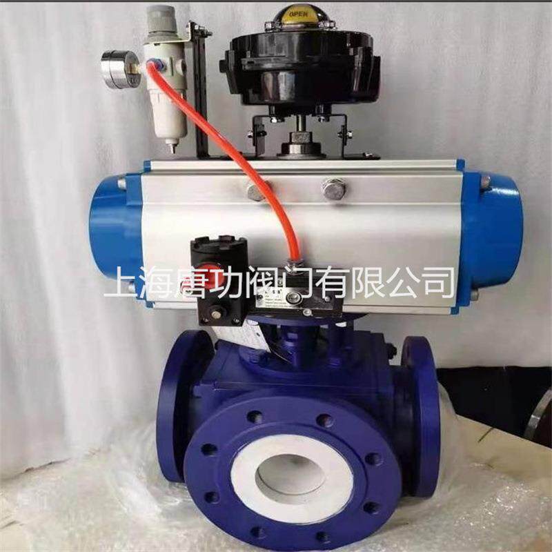Q644TC-16C气动陶瓷三通球阀不锈钢耐磨换向阀三通陶瓷硬密封球阀