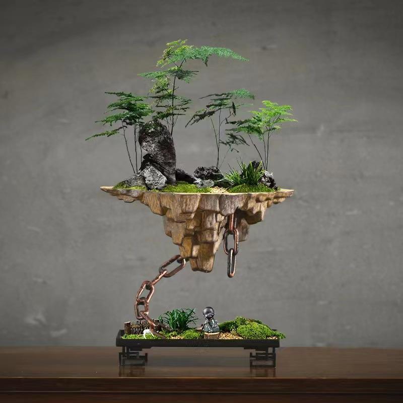铁艺悬挂式花盆创意天空之城家居客厅装饰文竹多肉花盆大号造景盆