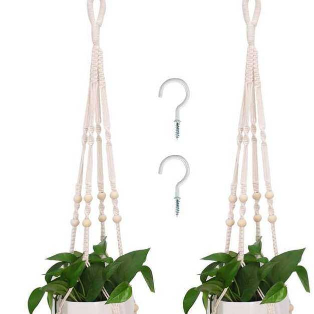 新园艺植物花盆吊篮网兜悬挂式编织花盆编织吊篮网兜棉线吊篮网兜,鲜花速递/花卉仿真/绿植园艺,花盆,淘宝优惠券,粉丝福利购,淘宝优惠卷