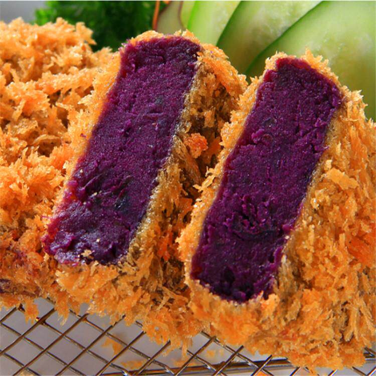 炸裹糊芋头条机 食品机械加工设备 黄金薯条紫薯饼裹屑油炸生产线