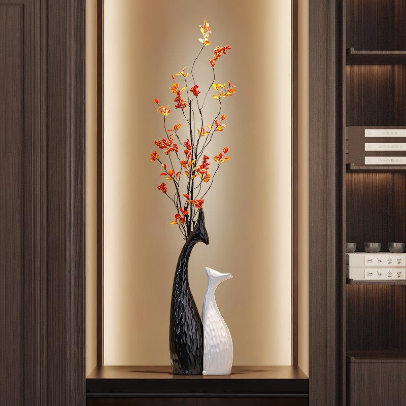 入户玄关招财鹿竖高花瓶新年摆件新中式客厅电视柜装饰品乔迁礼物