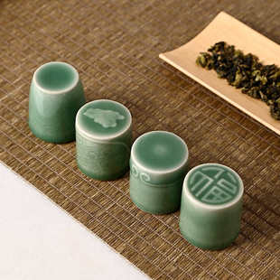 复古功夫茶具茶道配件茶桌摆件盖碗茶壶盖托批发 青瓷盖置家用中式