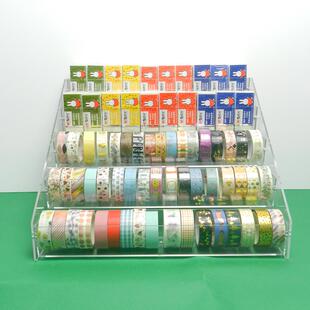 橡皮擦多层整理纸收纳盒胶棒陈列手帐架子文具书店贴纸胶带展示架