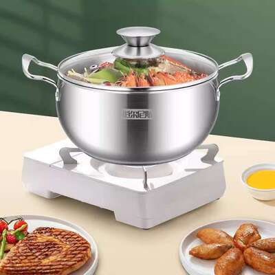 伯尔尼斯麒麟汤锅不锈钢加厚大容量加厚复合底火锅煮粥BENS-348