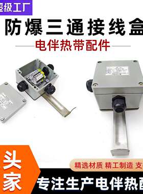电伴热配件防爆三通接线盒带支架中间T型一进二出FTH220V/380V