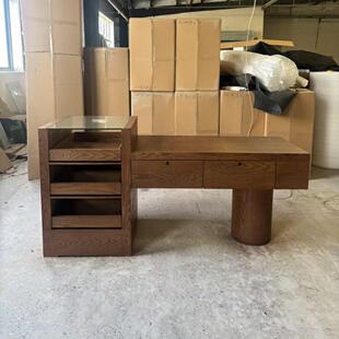 服装店铺中岛桌玻璃展示柜女装店鞋包流水台实木展示柜收纳柜展台