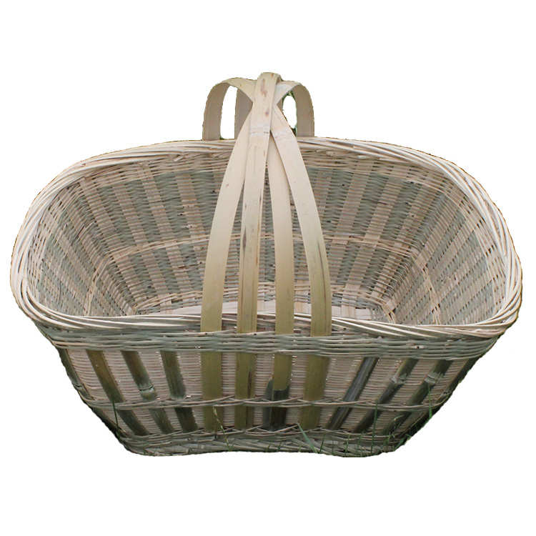 野餐篮子竹编织 手提菜篮 竹篮子鸡蛋篮 水果收纳竹筐竹编 竹新品