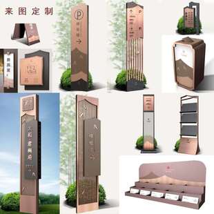 景区古镇公园户外导向牌停车场指示农场导视牌学校园区商场指示路