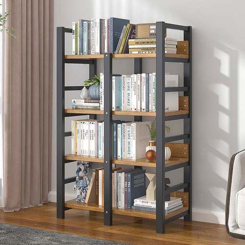 书架落地储物架子简易钢木货架儿童收纳架家用多层书柜铁艺置物架