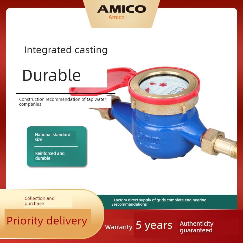 Amico 097Q水表4点铁壳转子湿高温家庭自来水数字热水表