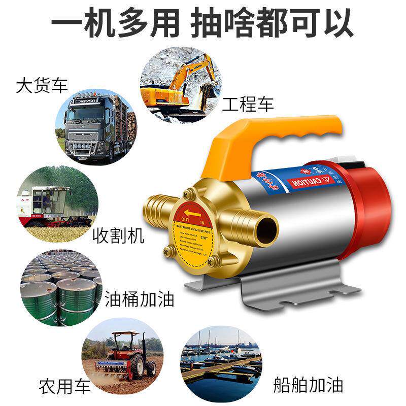 油两水用电动抽油泵12V24V2加YKJ20V伏高直流压水泵柴油泵油机抽