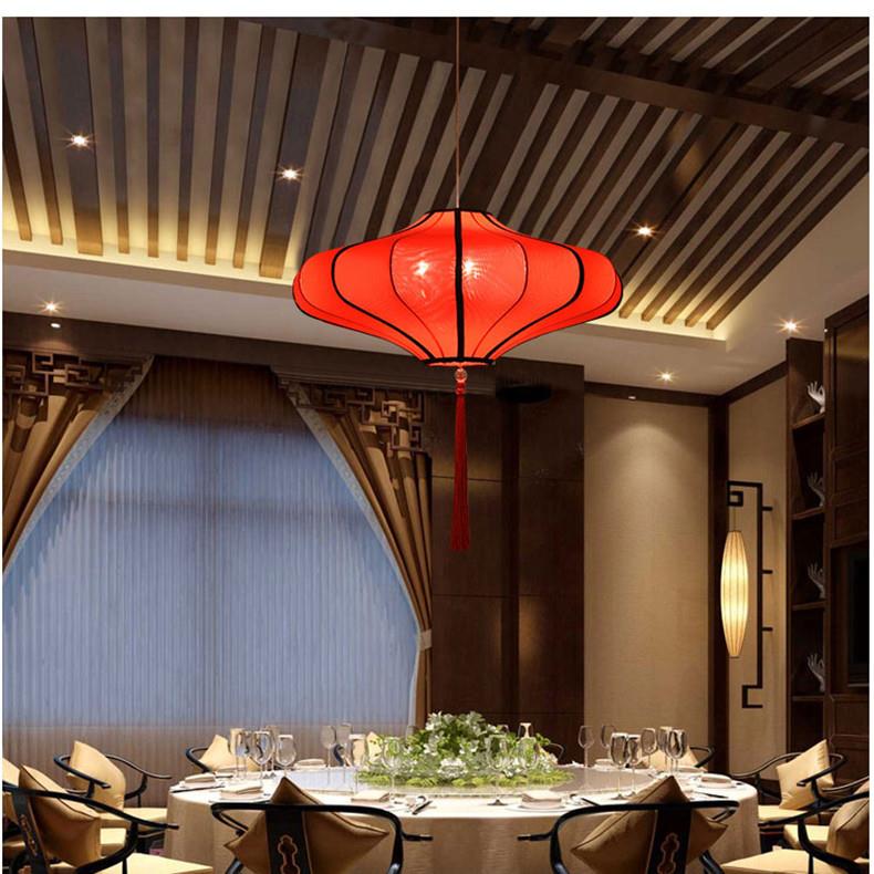 饭馆餐厅客厅灯饰现代简约景区公园中式布艺吊灯后现代树脂灯具